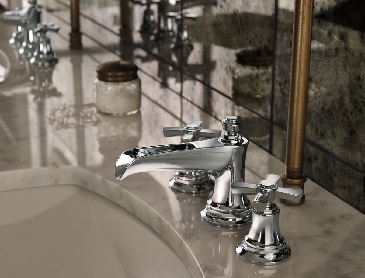 BRIZO Rook Widespread Lavatory and Bidet Cross Handle Kit — Chrome