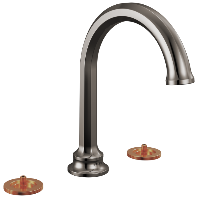 BRIZO Beauclere Widespread Lavatory Faucet with Arc Spout - Less Handles 1.2 GPM — Brilliance Black Onyx