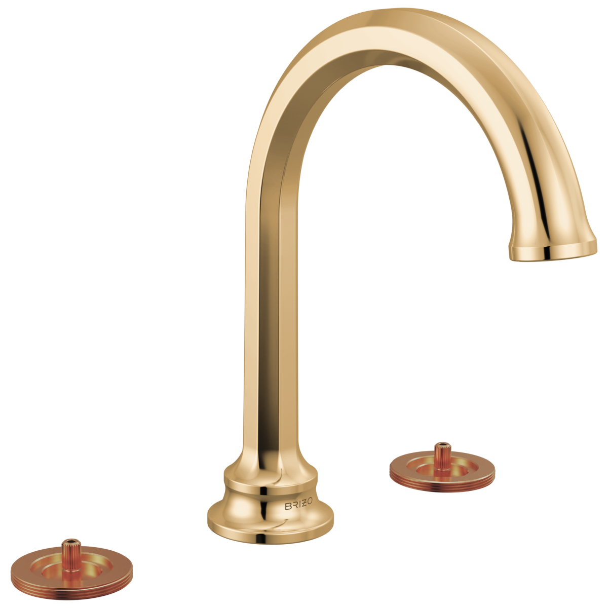 BRIZO Beauclere Widespread Lavatory Faucet with Arc Spout - Less Handles 1.2 GPM — Polished Gold