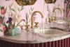 BRIZO Beauclere Widespread Lavatory Faucet with Arc Spout - Less Handles 1.2 GPM — Polished Gold