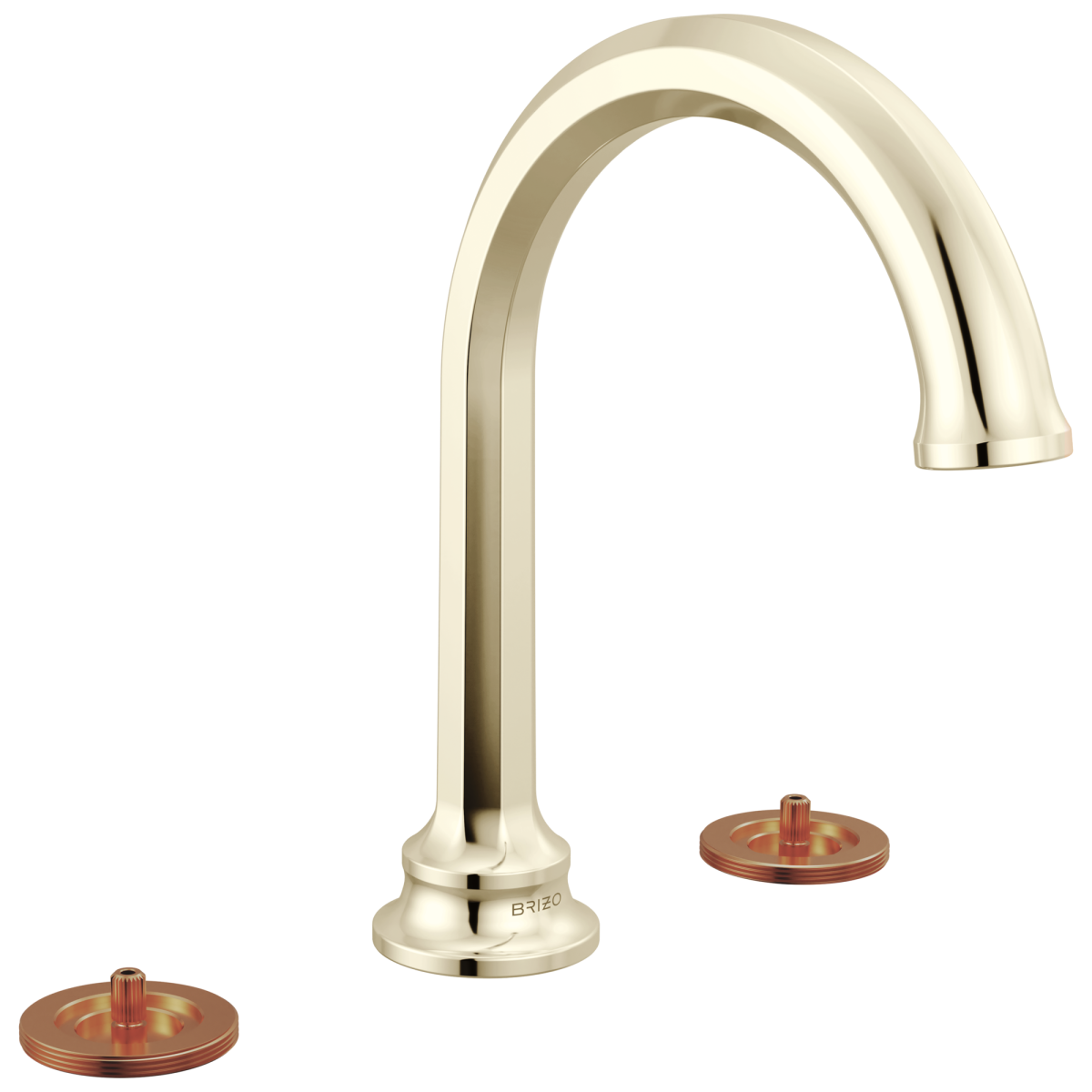 BRIZO Beauclere Widespread Lavatory Faucet with Arc Spout - Less Handles 1.2 GPM — Polished Nickel