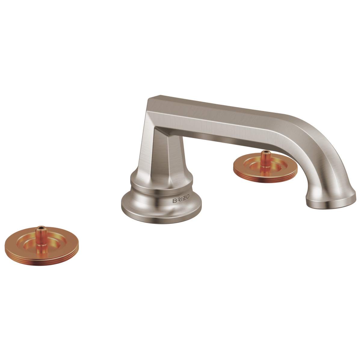 BRIZO Beauclere Widespread Lavatory Faucet with Low Spout - Less Handles 1.2 GPM — Luxe Nickel
