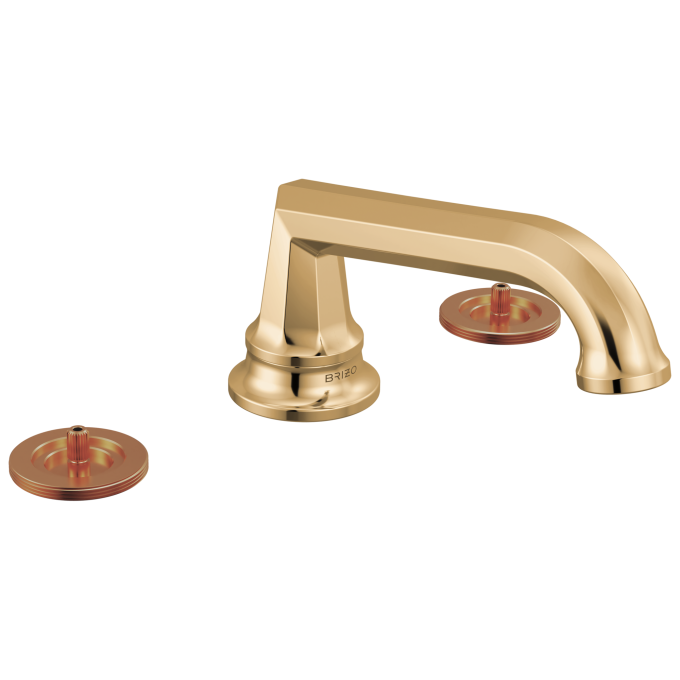 BRIZO Beauclere Widespread Lavatory Faucet with Low Spout - Less Handles 1.2 GPM — Polished Gold