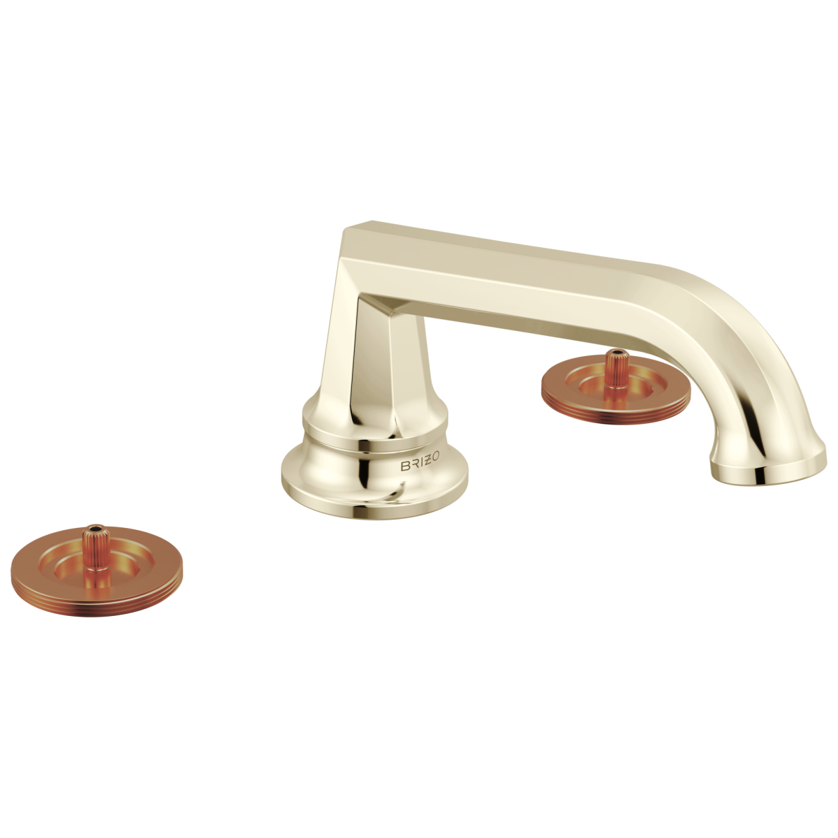 BRIZO Beauclere Widespread Lavatory Faucet with Low Spout - Less Handles 1.2 GPM — Polished Nickel