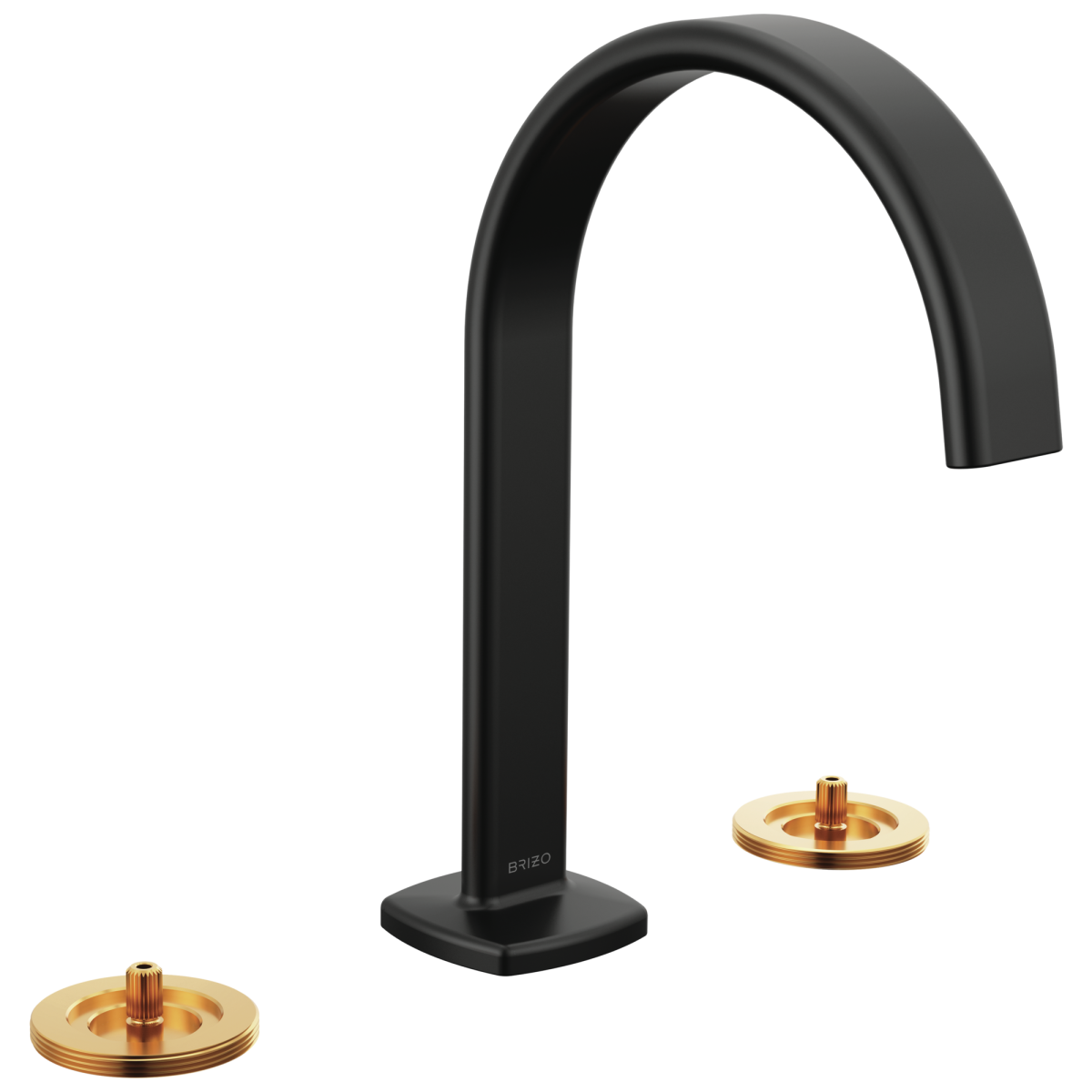 BRIZO Allaria Widespread Lavatory Faucet with Arc Spout - Less Handles — Matte Black