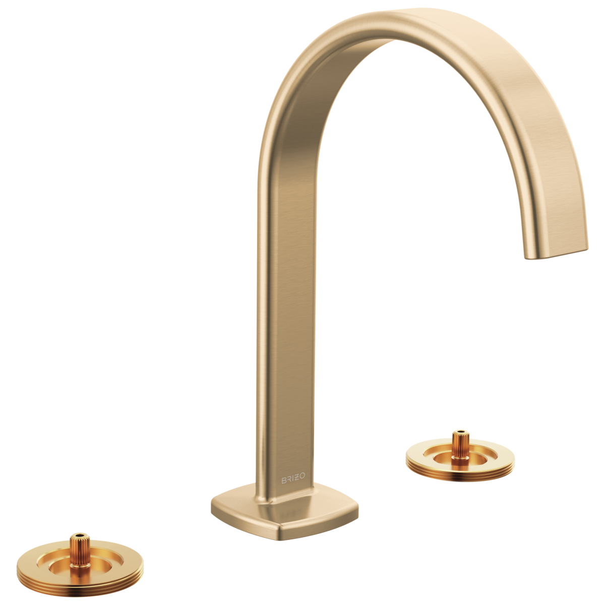 BRIZO Allaria Widespread Lavatory Faucet with Arc Spout - Less Handles — Luxe Gold