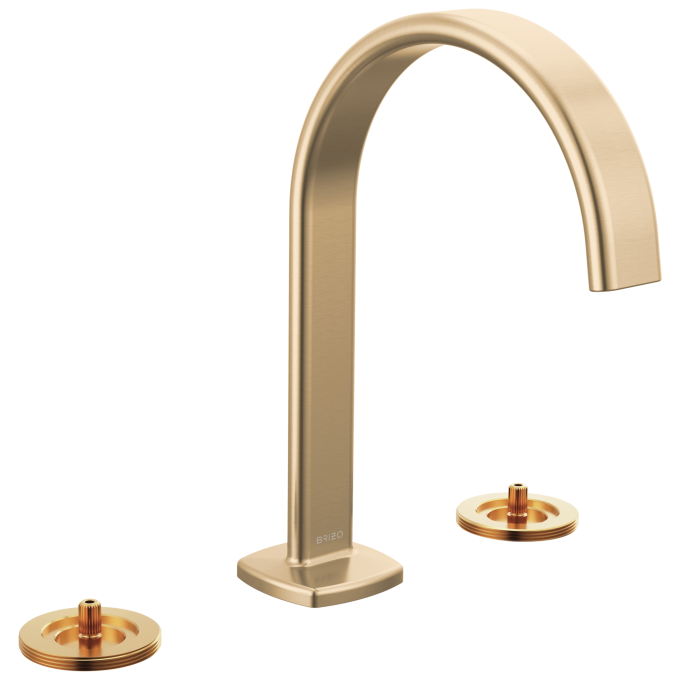 BRIZO Allaria Widespread Lavatory Faucet with Arc Spout - Less Handles — Luxe Gold