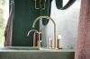 BRIZO Allaria Widespread Lavatory Faucet with Arc Spout - Less Handles — Luxe Gold