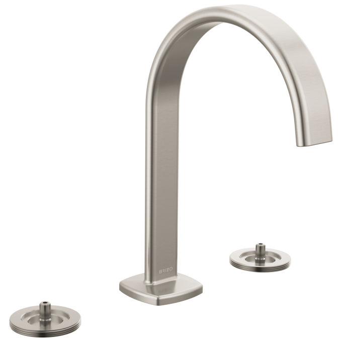 BRIZO Allaria Widespread Lavatory Faucet with Arc Spout - Less Handles — Luxe Nickel