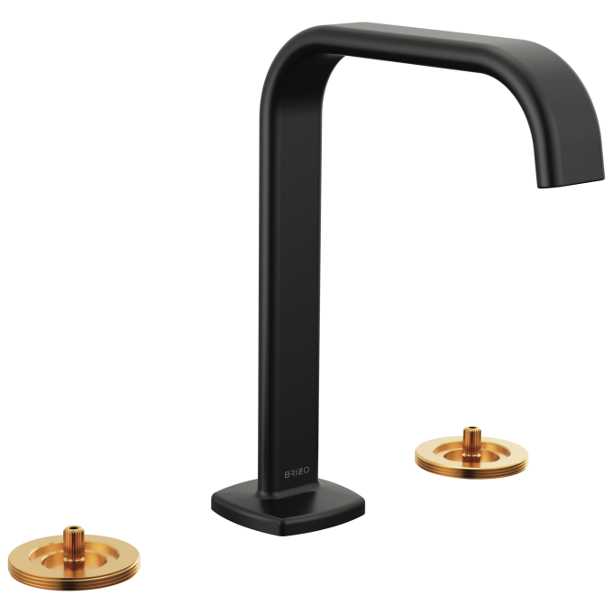 BRIZO Allaria Widespread Lavatory Faucet with Square Spout - Less Handles — Matte Black