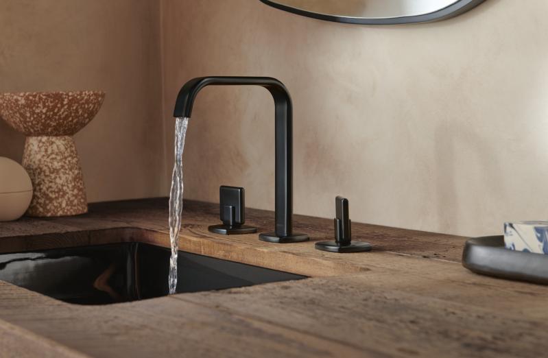 BRIZO Allaria Widespread Lavatory Twist Lever Handle Kit — Matte Black