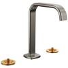 BRIZO Allaria Widespread Lavatory Faucet with Square Spout - Less Handles — Brilliance Black Onyx