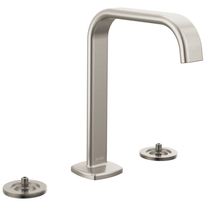 BRIZO Allaria Widespread Lavatory Faucet with Square Spout - Less Handles — Luxe Nickel