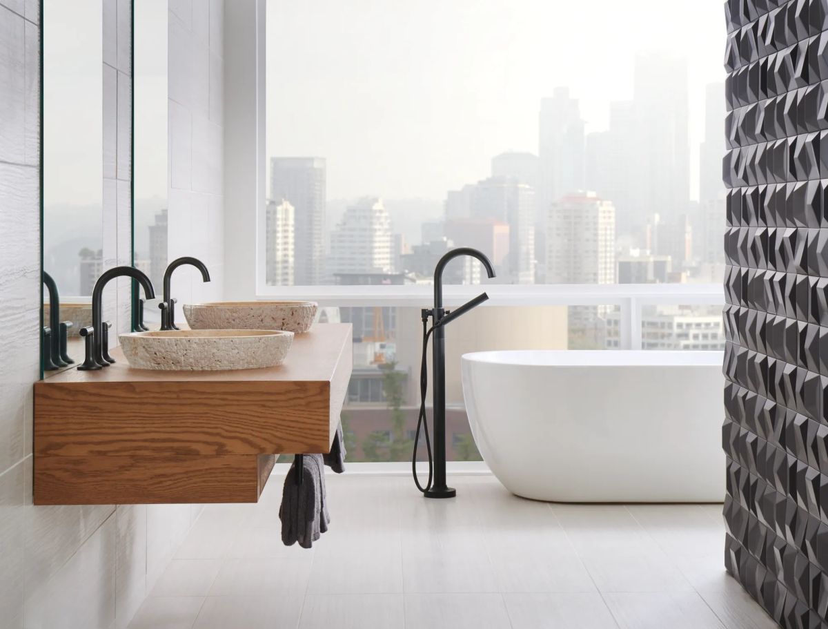 BRIZO Jason Wu for BRIZO Widespread Lavatory High Lever Handles — Matte Black
