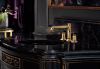 BRIZO Invari Widespread Lavatory Faucet with Arc Spout - Less Handles 1.5 GPM — Polished Gold