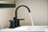 BRIZO Siderna Widespread Lavatory and Bidet Solar Gray Glass Lever Handle Kit — Matte Black