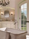 BRIZO Traditional Floor Mount Tub Filler Risers — Polished Nickel