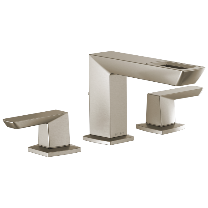 BRIZO Vettis Widespread Lavatory Faucet With Open-Flow Spout 1.2 GPM — Luxe Nickel
