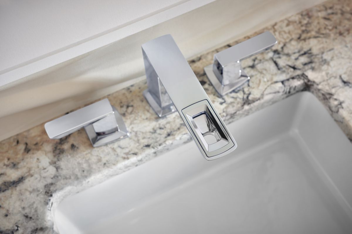 BRIZO Vettis Widespread Lavatory Faucet With Open-Flow Spout 1.2 GPM — Chrome