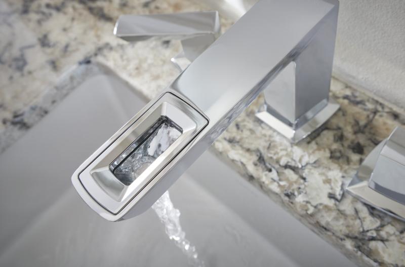 BRIZO Vettis Widespread Lavatory Faucet With Open-Flow Spout 1.2 GPM — Chrome
