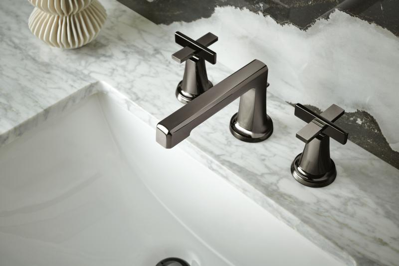 BRIZO Levoir Widespread Lavatory High Cross Handle Kit — Brilliance Black Onyx
