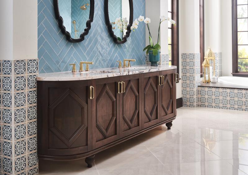 BRIZO Levoir Widespread Lavatory High Lever Handle Kit — Luxe Gold