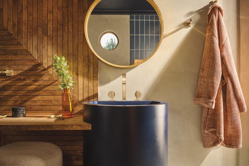 BRIZO Frank Lloyd Wright Widespread Lavatory Lunar Handle Kit — Luxe Gold