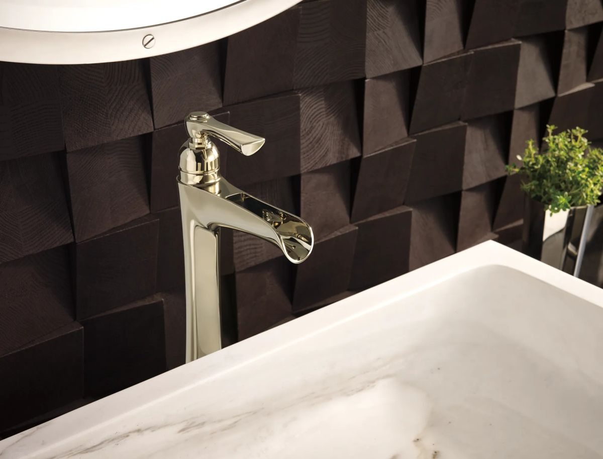 BRIZO Rook Single-Handle Vessel Lavatory Faucet with Channel Spout 1.5 GPM — Polished Nickel