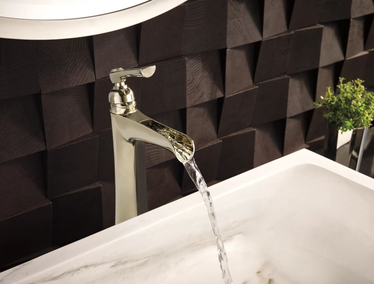 BRIZO Rook Single-Handle Vessel Lavatory Faucet with Channel Spout 1.5 GPM — Polished Nickel