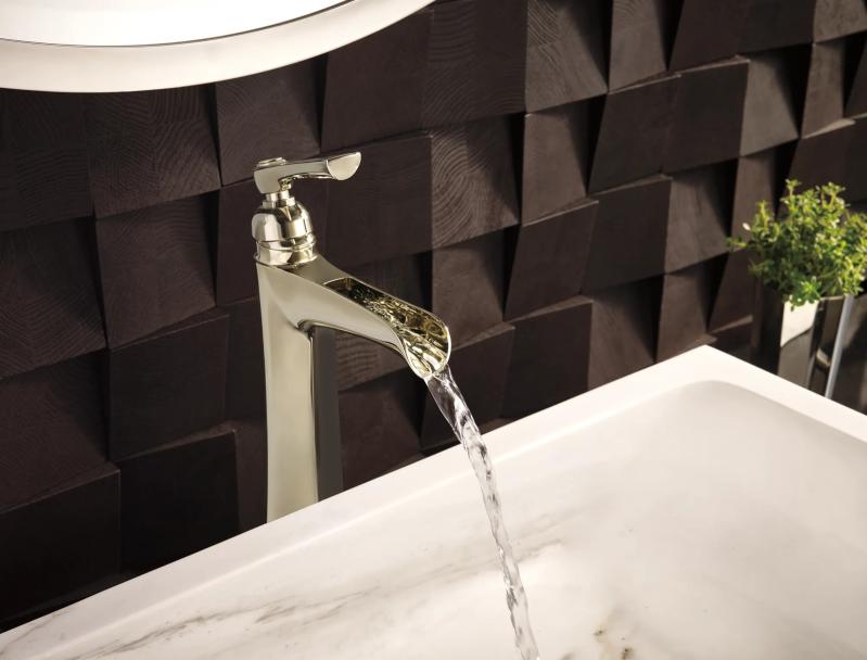 BRIZO Rook Single-Handle Vessel Lavatory Faucet with Channel Spout 1.5 GPM — Polished Nickel