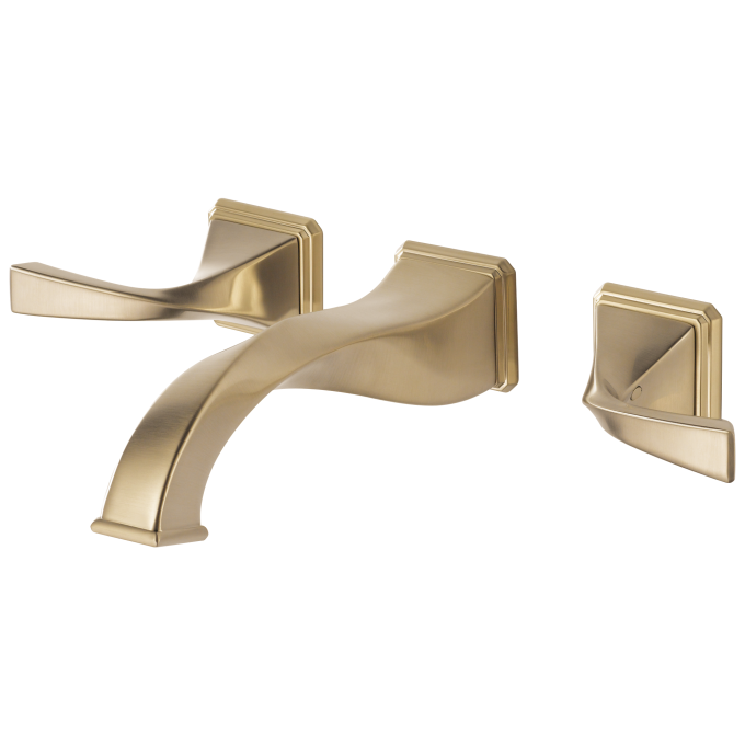BRIZO Virage Two-Handle Wall Mount Lavatory Faucet 1.5 GPM — Luxe Gold