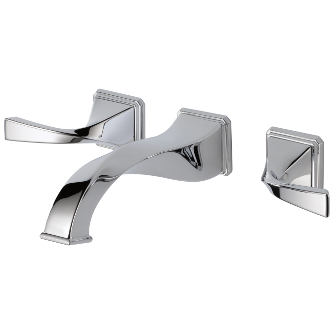 BRIZO Virage Two-Handle Wall Mount Lavatory Faucet 1.5 GPM — Chrome