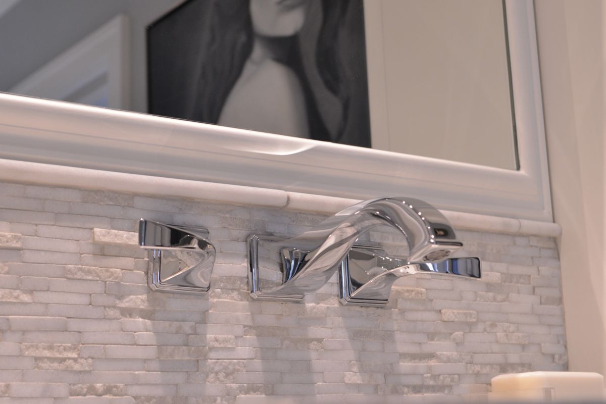 BRIZO Virage Two-Handle Wall Mount Lavatory Faucet 1.5 GPM — Chrome