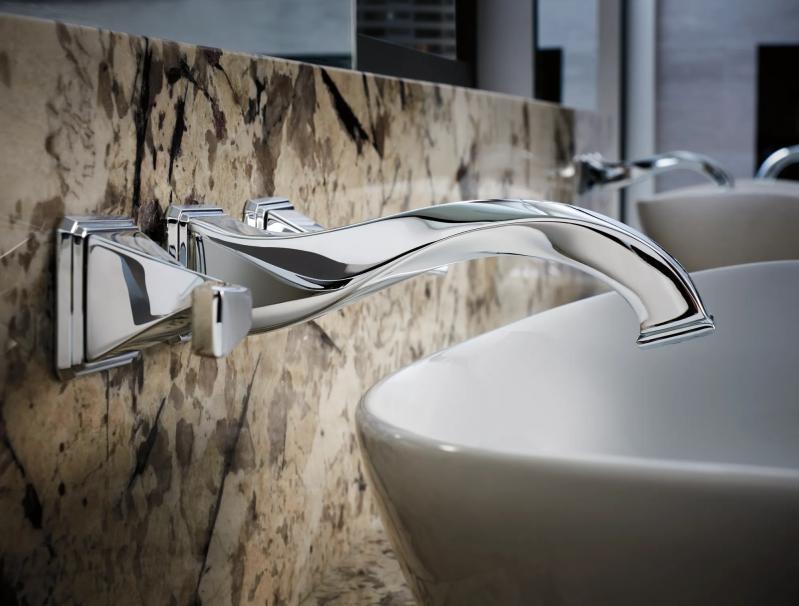 BRIZO Virage Two-Handle Wall Mount Lavatory Faucet 1.5 GPM — Chrome