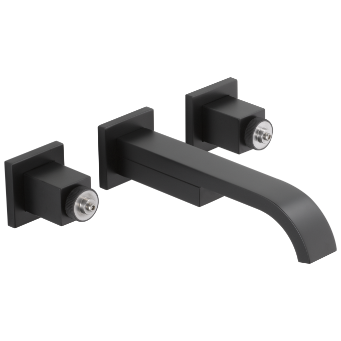 BRIZO Siderna Two-Handle Wall Mount Lavatory Faucet - Less Handles 1.5 GPM — Matte Black
