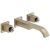 BRIZO Siderna Two-Handle Wall Mount Lavatory Faucet - Less Handles 1.5 GPM — Brushed Nickel