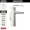 DELTA Galeon Single Handle Mid-Height Bathroom Faucet — Lumicoat® Stainless