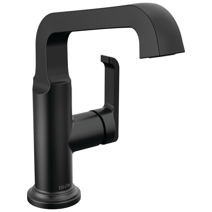 DELTA Tetra Single Handle Mid-Height Vessel Bathroom — Matte Black