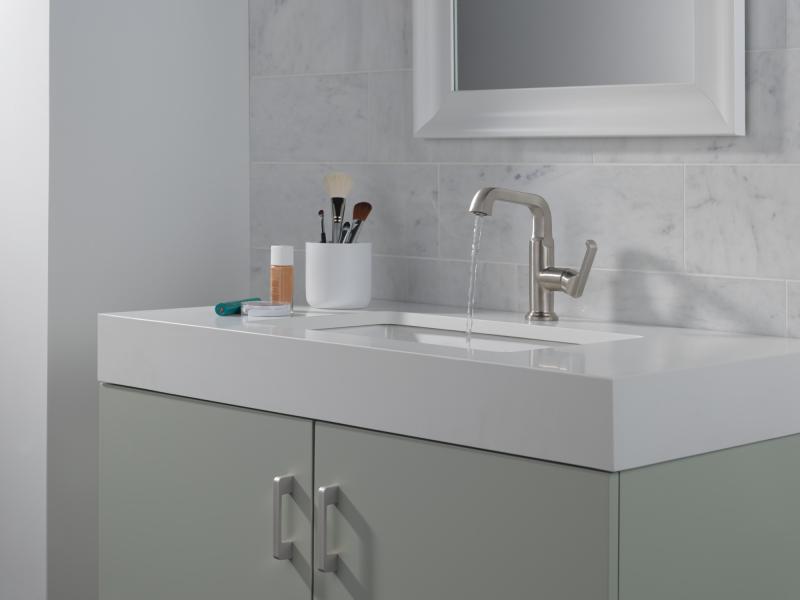 DELTA Tetra Single Handle Mid-Height Vessel Bathroom — Lumicoat® Stainless