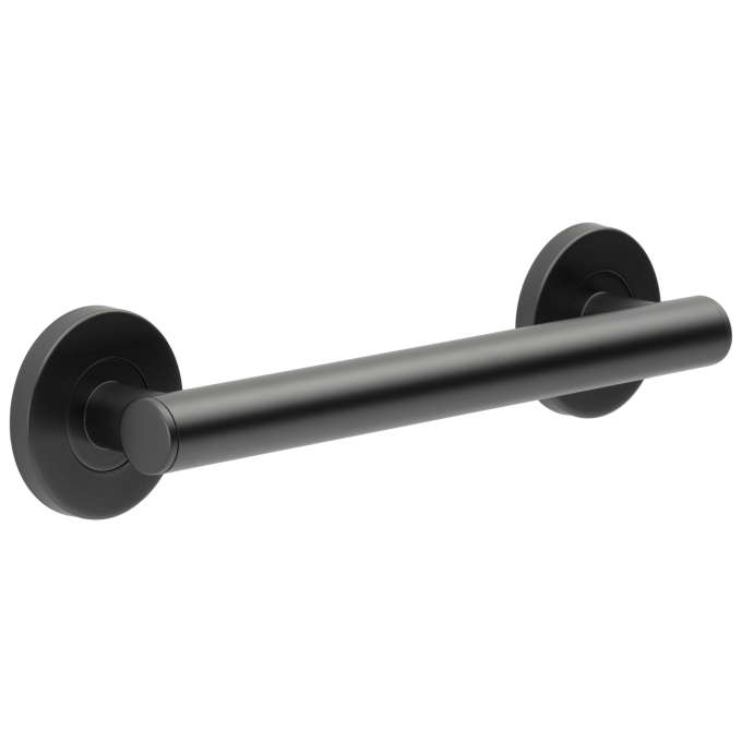 BRIZO 12" Linear Round Grab Bar — Matte Black