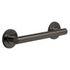 BRIZO 12" Linear Round Grab Bar — Brilliance Black Onyx