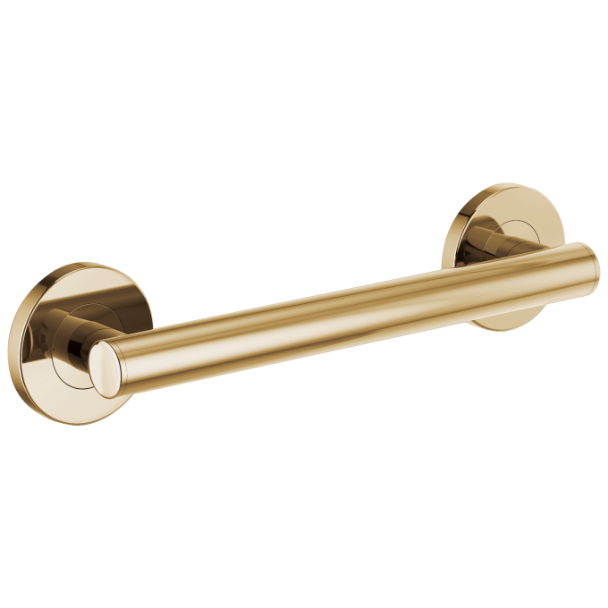 BRIZO 12" Linear Round Grab Bar — Polished Gold