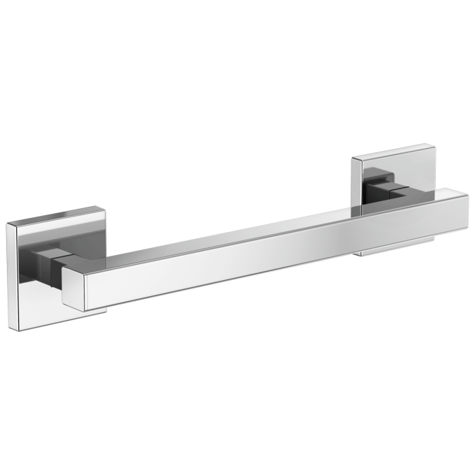 BRIZO 12" Linear Square Grab Bar — Chrome
