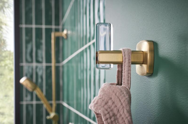 BRIZO Allaria Robe Hook — Luxe Gold / Clear Acrylic