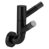 BRIZO Litze Rotating Double Robe Hook With Knurling — MATTE BLACK/LUXE STEEL