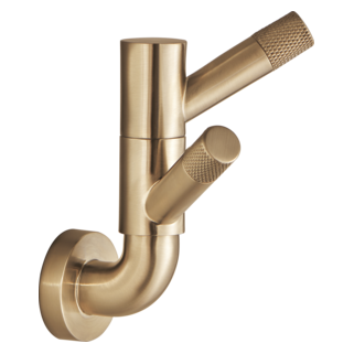 BRIZO Litze Rotating Double Robe Hook With Knurling — Luxe Gold