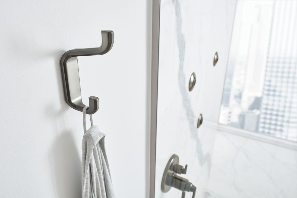 BRIZO Levoir Double Robe Hook — Luxe Steel