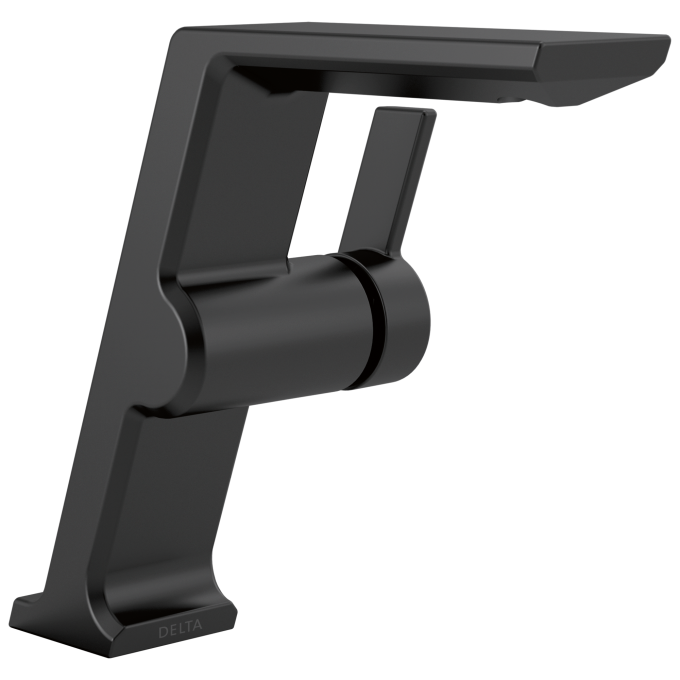 DELTA Pivotal Single Handle Mid-Height Vessel Bathroom Faucet — Matte Black