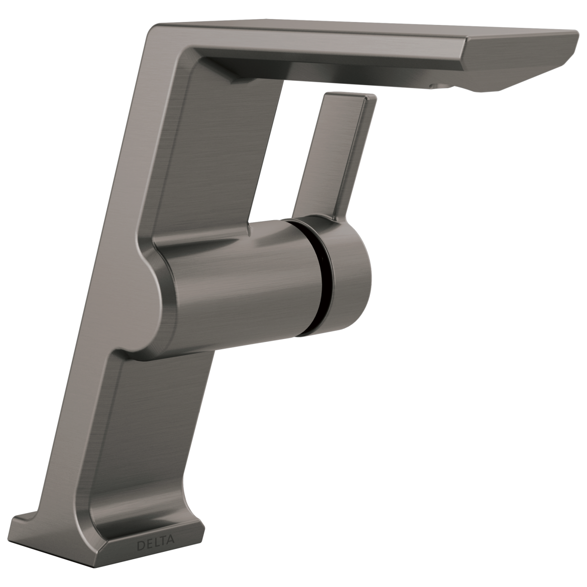 DELTA Pivotal Single Handle Mid-Height Vessel Bathroom Faucet — Lumicoat® Black Stainless
