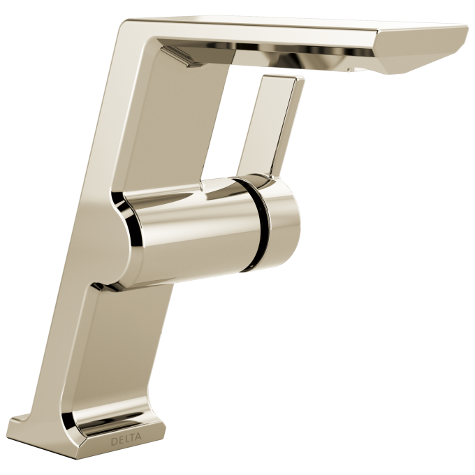 DELTA Pivotal Single Handle Mid-Height Vessel Bathroom Faucet — Lumicoat® Polished Nickel